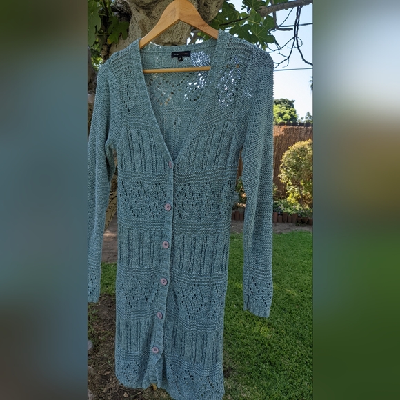 Light Aqua BCBGMaxAzria Cardigan (M) - Picture 2 of 3